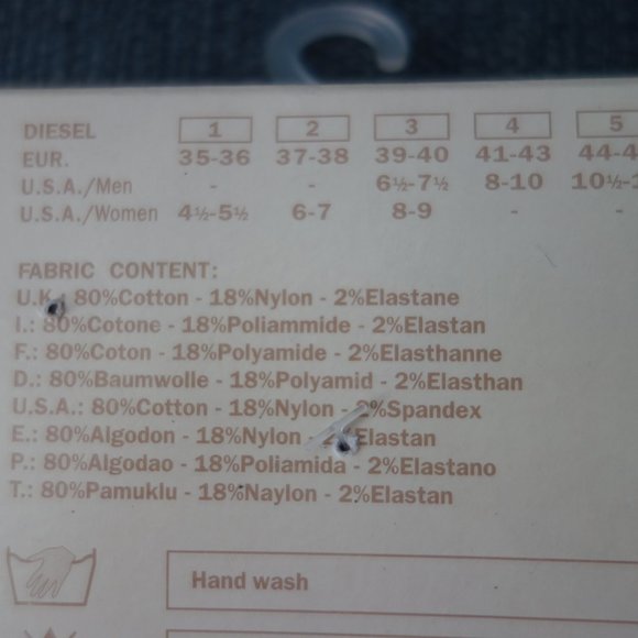 Diesel SFELPOSOCKS2 CALZINO Black and Silver Socks *New with Packaging* - Picture 6 of 9